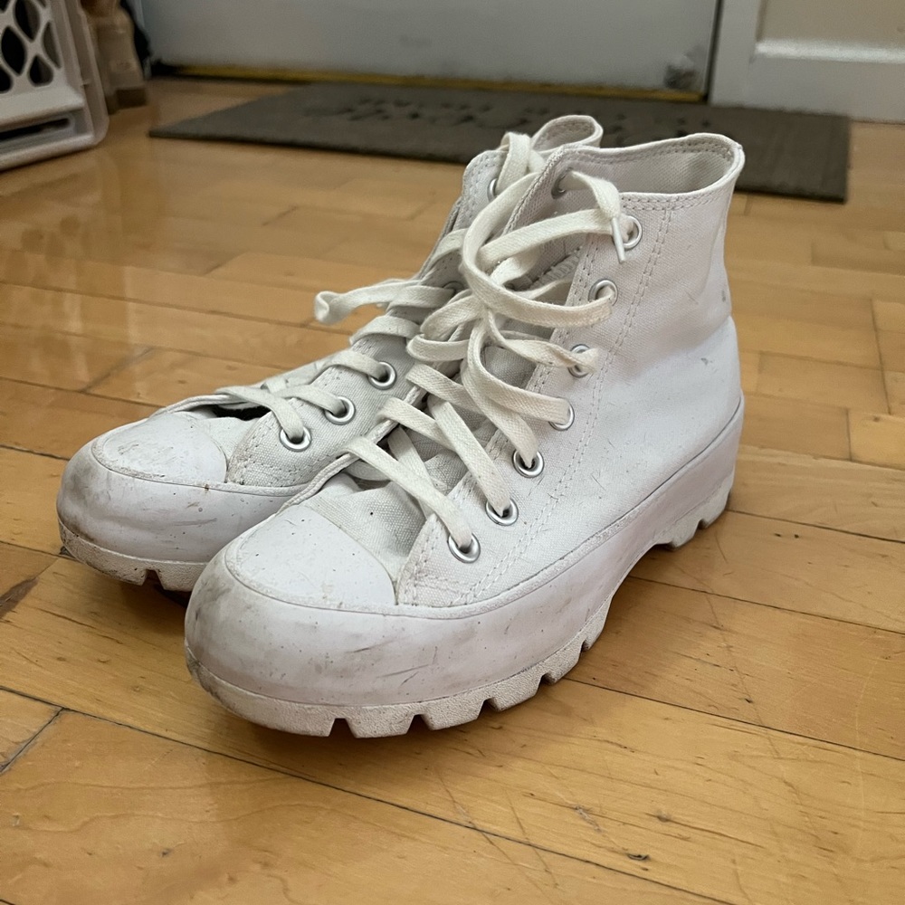White Converse Lugged High Top